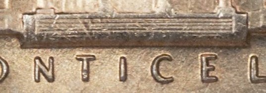 1942-P silver war nickel reverse showing Full Steps designation with all five steps clearly defined at the base of Monticello